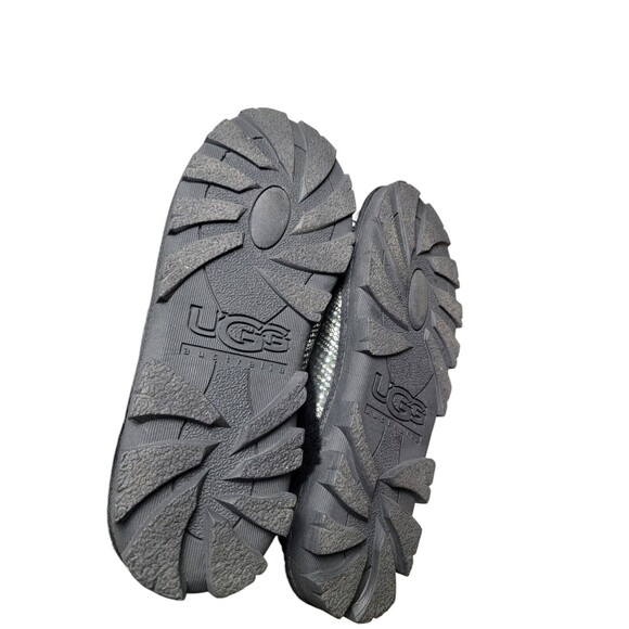 Ugg Australia Coquette Black Snow Leopard Slip-ons Slippers Shiny Hard Bottom - Picture 4 of 5